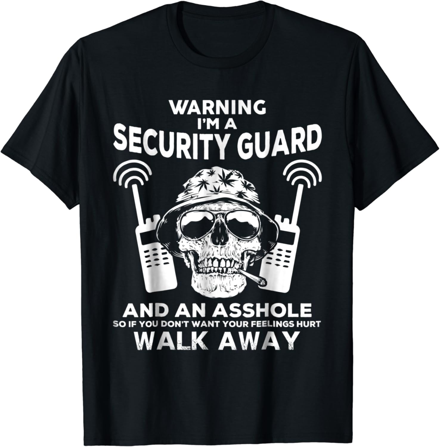 Mens Security Guard TShirt Skull Graphic Tee Security
